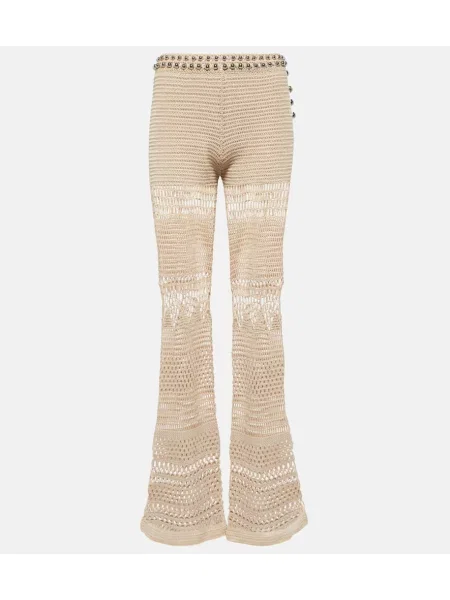 Nohavice Paco Rabanne béžová
