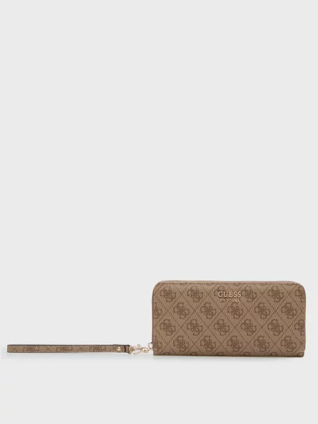 Гаманець Guess з принтом бежевий