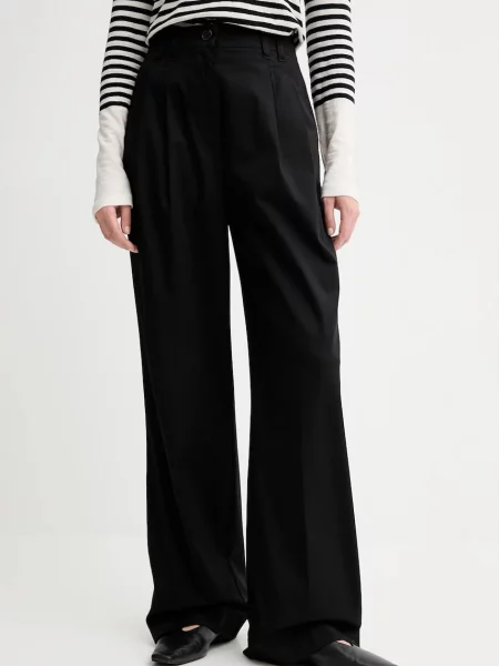 Marc O'Polo pantaloni lat high waist negru