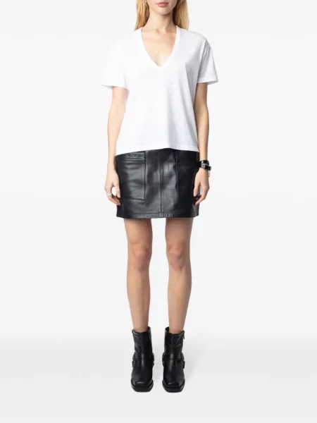 Tricou Zadig&voltaire cu decolteu în V alb