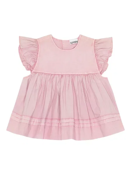 Bluză Ganni stretch roz