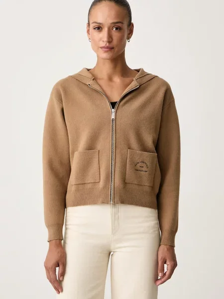 Karl Lagerfeld cardigan pentru femei cu vâscoză bej