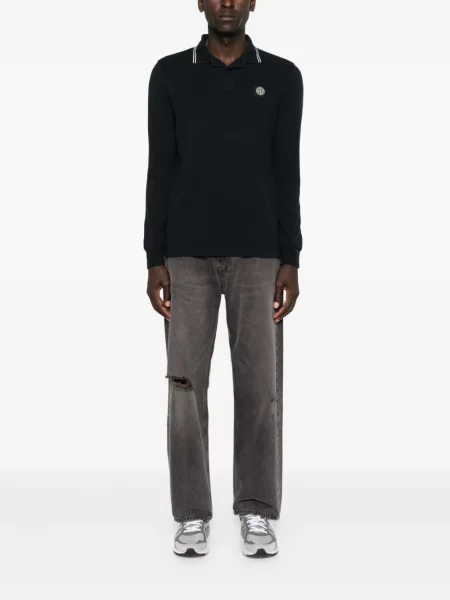 Polo Stone Island cu strasuri albastru