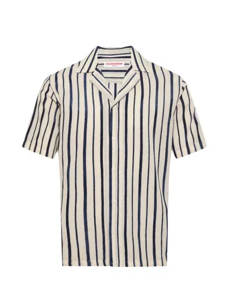 Риза Orlebar Brown на райета кафяво