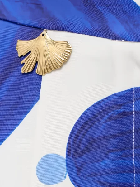 Φλοράλ παντελόνι Themis Z με σχέδιο καμπάνα λευκό