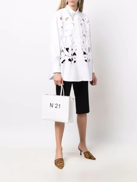 Geantă shopper N°21 cu imagine alb