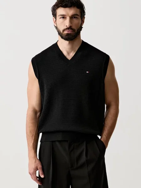 Tommy Hilfiger vestă pentru bărbați din negru