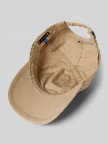 Czapka z daszkiem z czystej bawełny Tommy Hilfiger beżowa