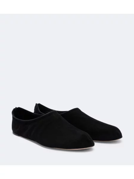 Chiloți The Row din piele de căprioară slip-on negru