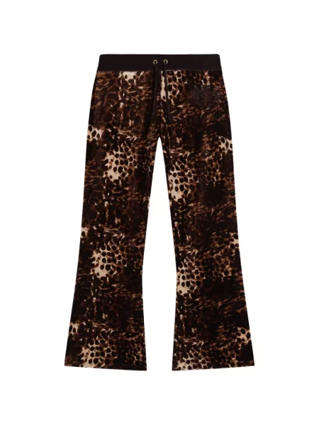 Pantaloni Juicy Couture cu imagine cu model leopard alergare maro