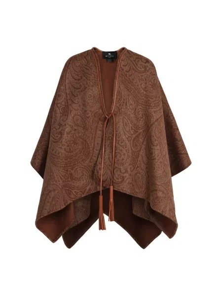 Kurtka Etro z kaszmiru z kapturem brązowa