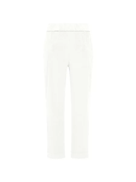Pantaloni Deha de catifea cord alb