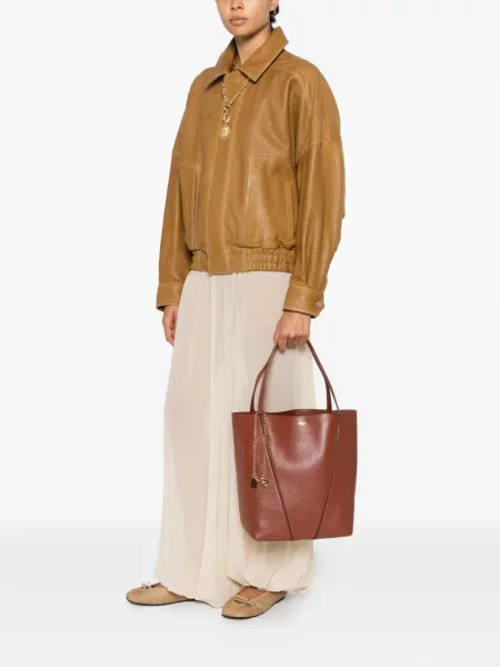 Geantă shopper Chloé din piele maro