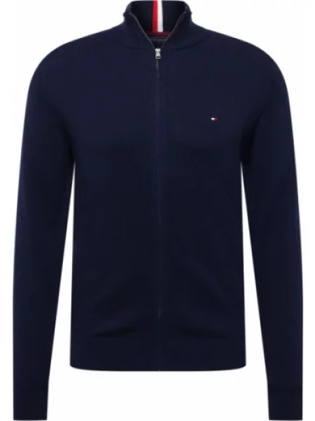 TOMMY HILFIGER Geacă tricotată bleumarin roșu alb