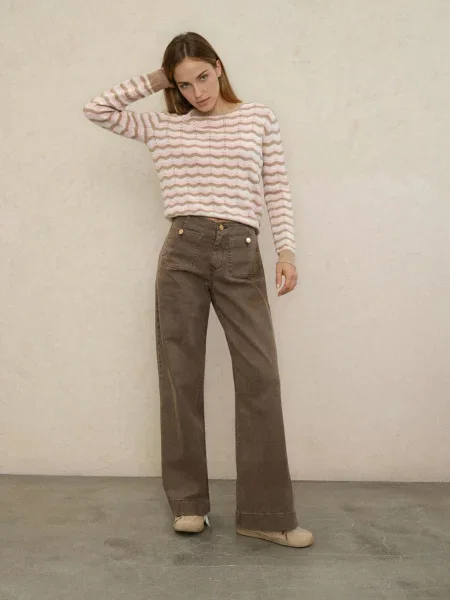 Широкі джинси коричневий