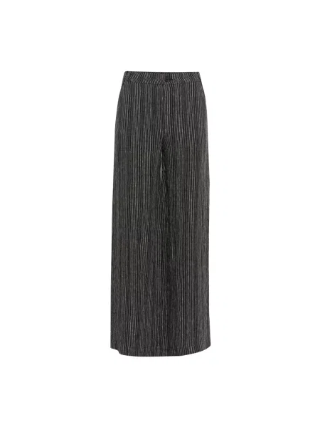 Lniane spodnie Inwear w paski czarne