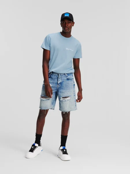 Rifľové krátke nohavice Karl Lagerfeld Jeans modrá