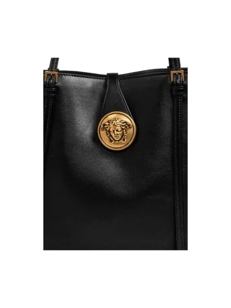 Shopperka Versace skórzana czarna