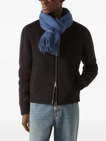 Kašmírový šál Zegna s třásněmi modrý
