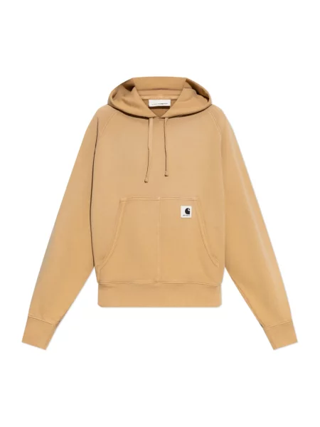 Carhartt WIP bluza W’ Hooded Hudson brązowy z kapturem gładka beżowa