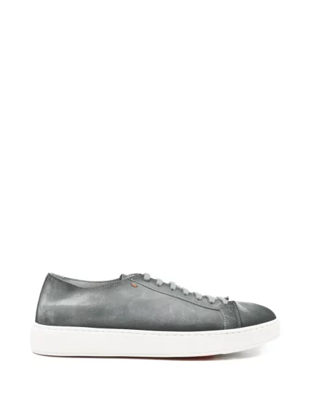 Sneakerși Santoni cu șireturi din dantelă gri