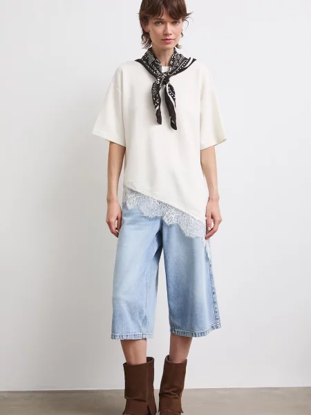 Medicine oversize t-shirt γυναικείο με μοντάλ μπεζ