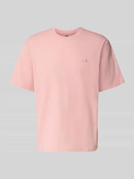 T-shirt z detalem z logo i okrągłym dekoltem Dickies różowa