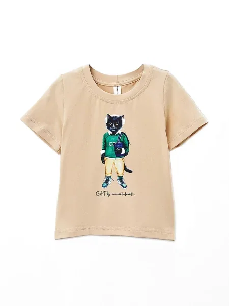 Cat e Lolette Tričko School Cat' béžová
