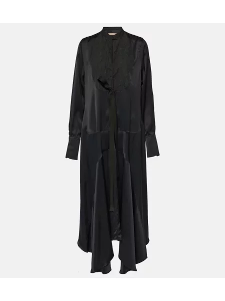 Rochie midi Plan C plisată până la genunchi de costum negru