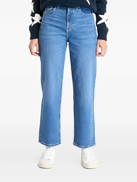Proste jeansy Tommy Hilfiger z wysoką talią niebieskie
