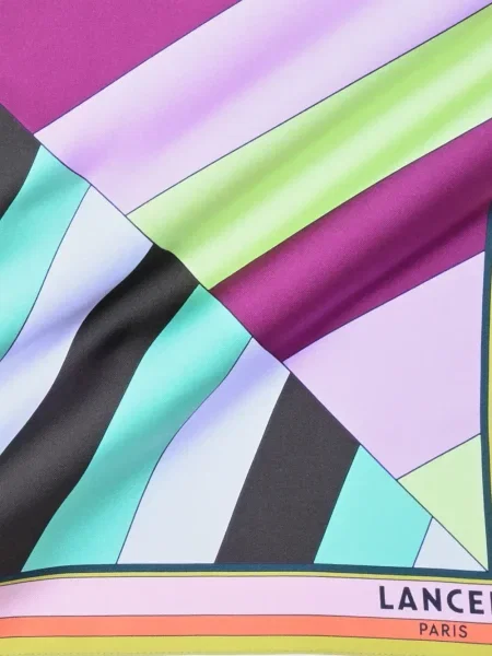 Fular Lancel cu imprimeu geometric roz