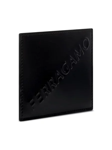 Portfel Salvatore Ferragamo skórzany z logo czarny