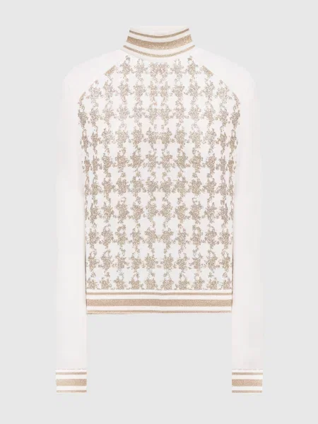 Джемпер з глітером Balmain білий