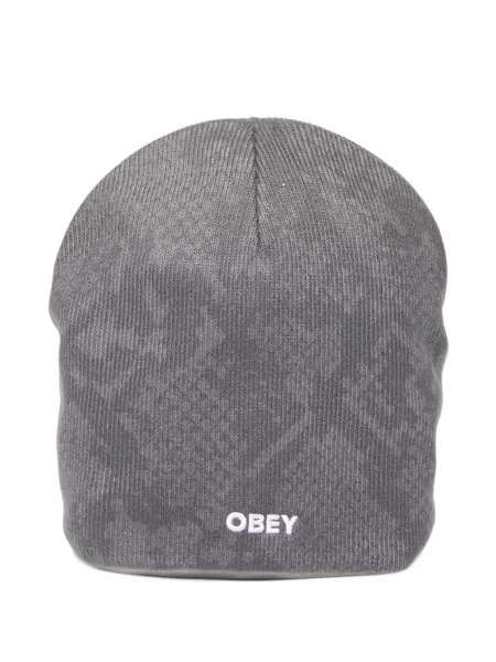 Căciulă Obey cu imagine cu model piele de șarpe gri