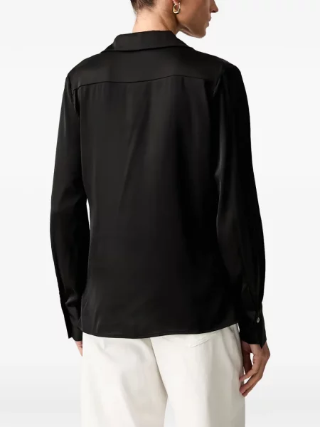 Lung cămașă Guess din satin negru