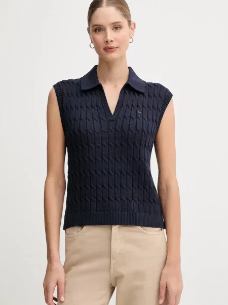 Елек Tommy Hilfiger от лека материя тъмносиньо