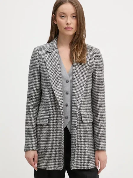 Sandro Ferrone sacou din lana desfacut modelator gri