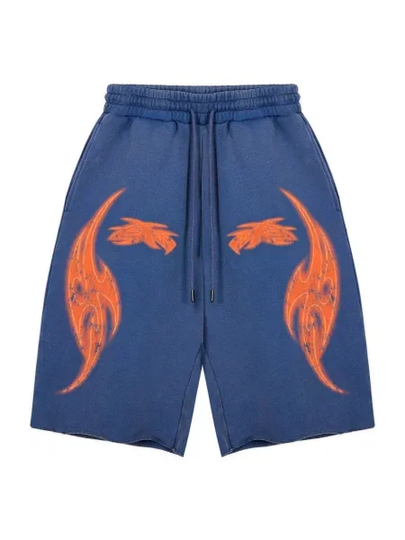 Pantaloni scurți Godmade cu imagine albastru