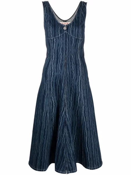 Rochie din denim Marni fără mâneci de costum