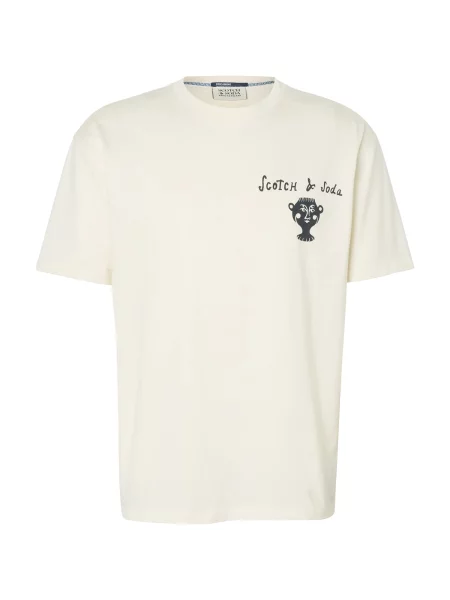 SCOTCH & SODA Tricou crem / marin / gențiană albastru