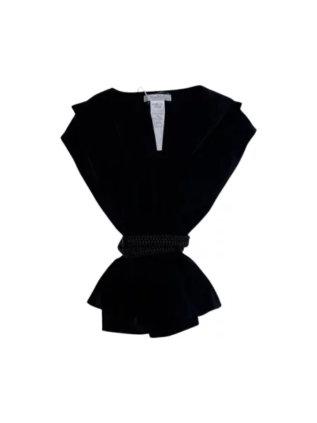 Top Max Mara z dekoltem w serek czarny