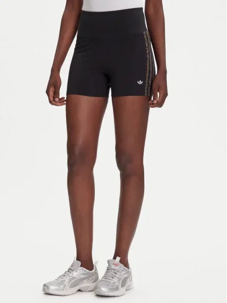 Къс панталон adidas Originals Booty Short с десен с висока талия черно