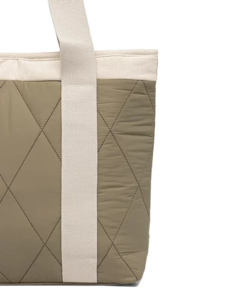 Matlasat geantă shopper Barbour de catifea cord verde