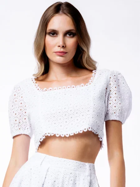 Топ NOSECRETS бавовна/поліестер білий