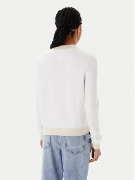 Tommy Jeans Mikina námornícka modrá / brusnicová biela