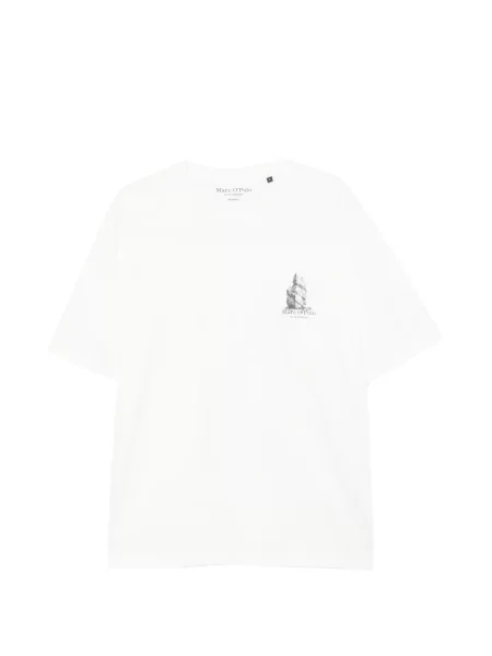 Tricou polo Marc O'polo cu imagine alb
