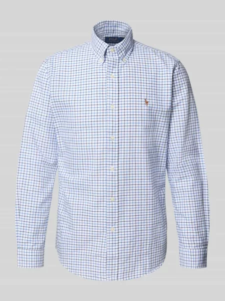 Polo Ralph Lauren Koszula Custom Fit Mężczyźni Modern Fit niebieski|biały w kratkę L biała