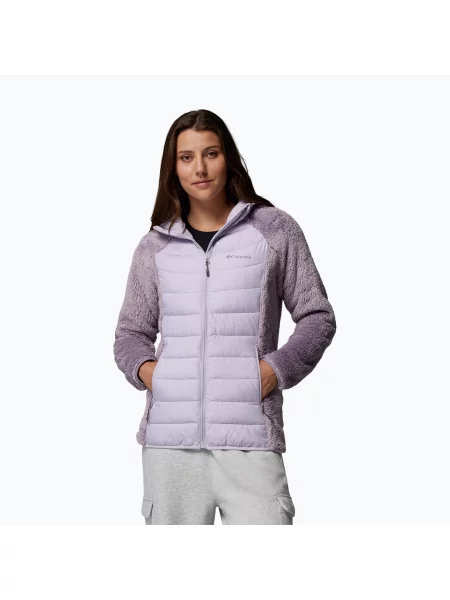Geacă izolată pentru femei Columbia Powder Lite II Sherpa Hybrid shale purple/lavender pearl violet