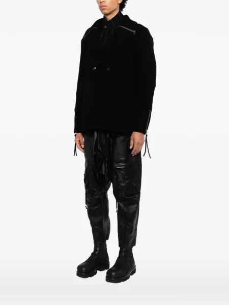 Palton D Hygen din tweed negru
