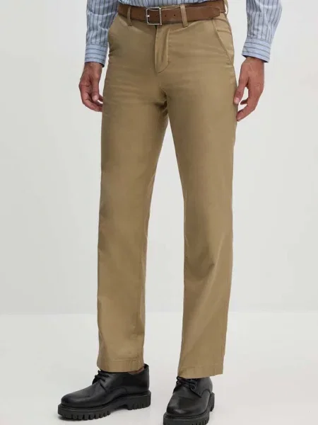 Lacoste pantaloni de drept bej